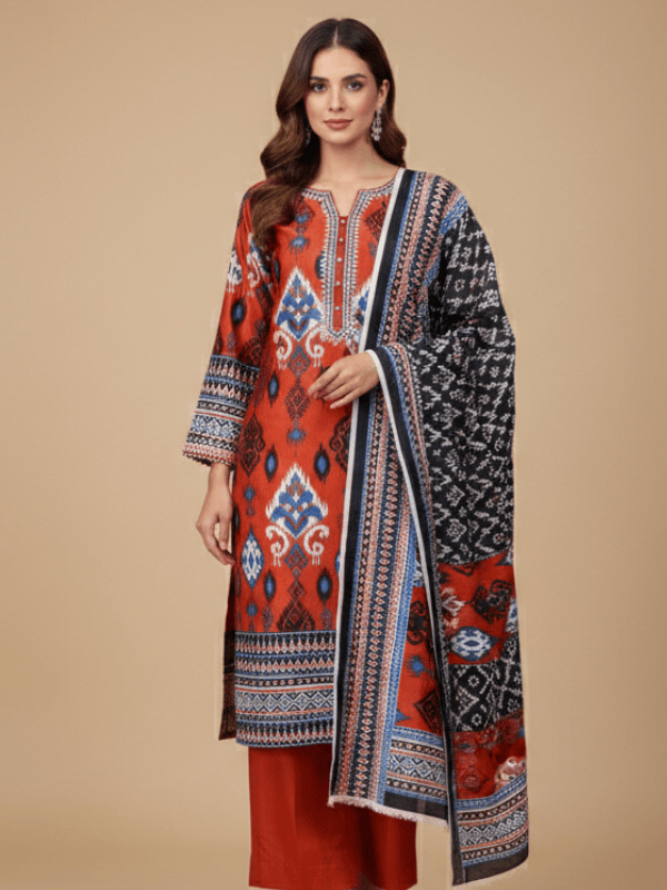3 Piece - Printed Lawn Suit