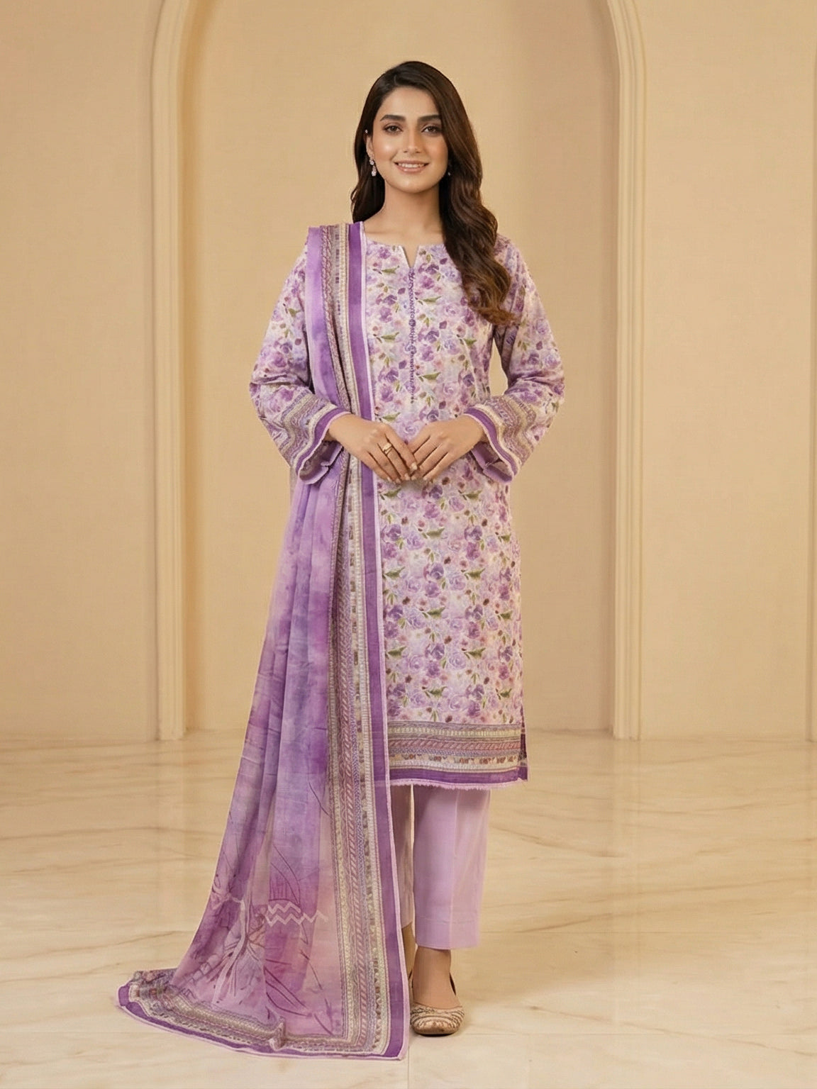 3 Piece - Printed Lawn Suit