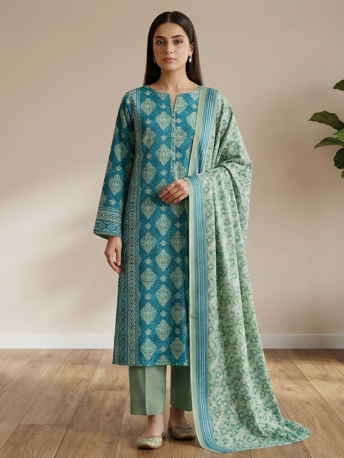 3 Piece - Printed Lawn Suit