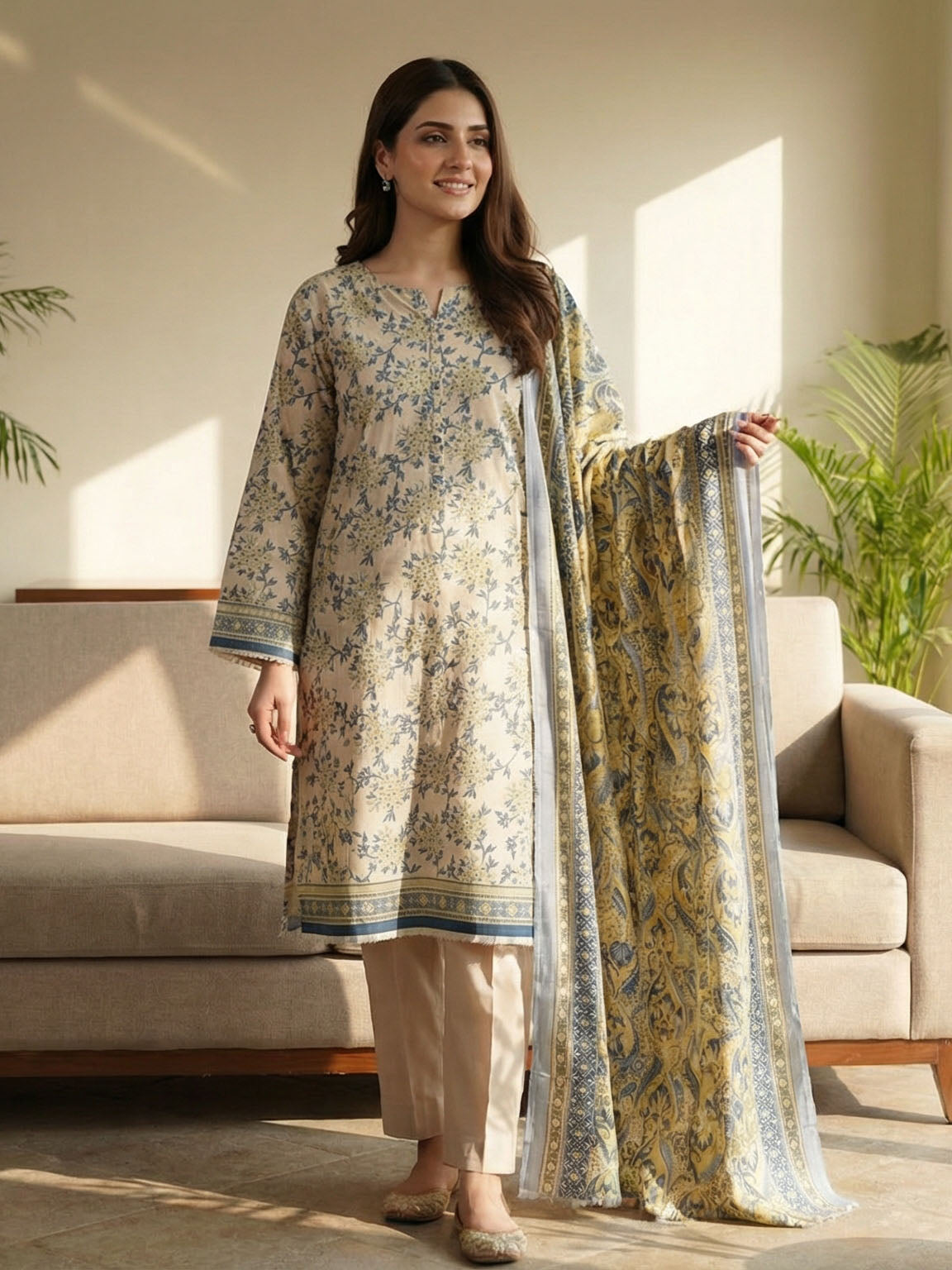 3 Piece - Printed Lawn Suit