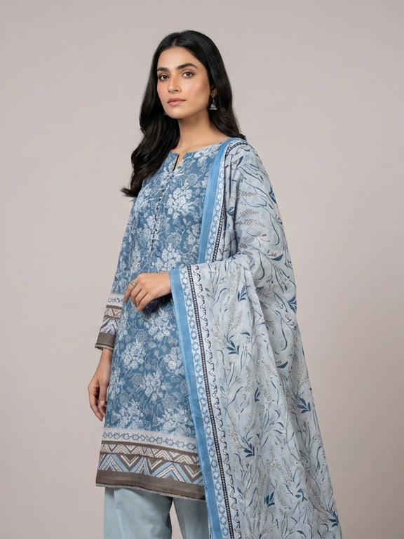 3 Piece - Printed Lawn Suit