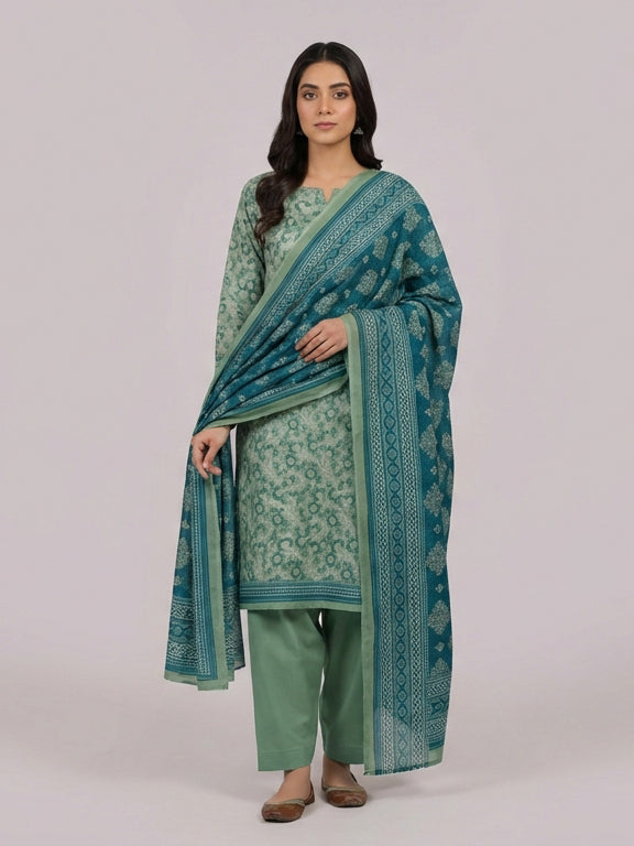 3 Piece - Printed Lawn Suit