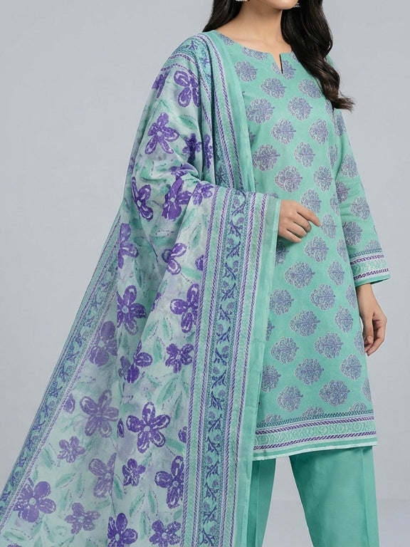 3 Piece - Printed Lawn Suit