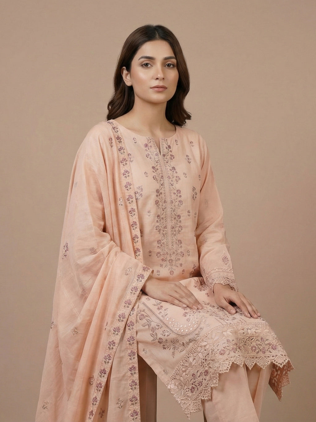 3 Piece - Embroidered Lawn Suit