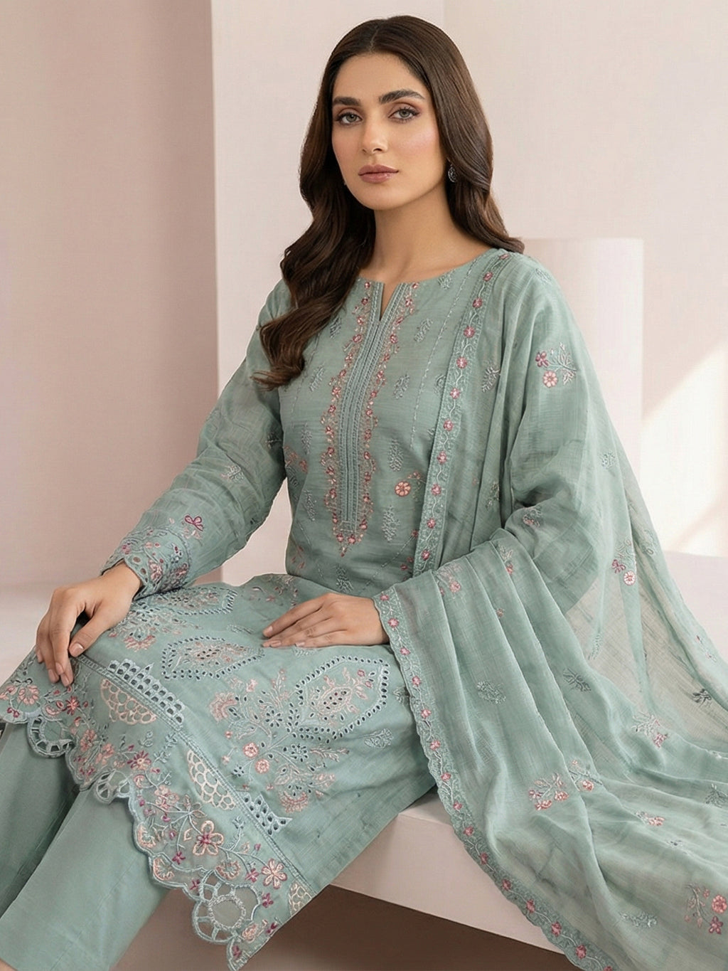 3 Piece - Embroidered Lawn Suit