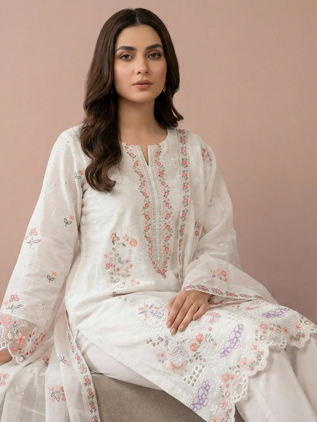 3 Piece - Embroidered Lawn Suit