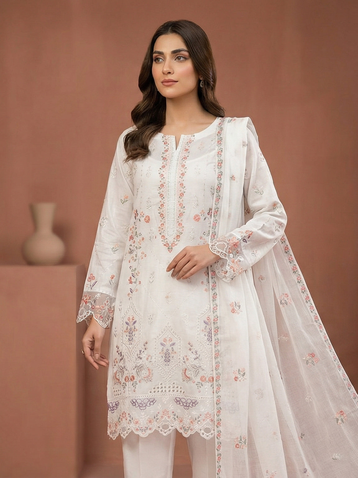 3 Piece - Embroidered Lawn Suit