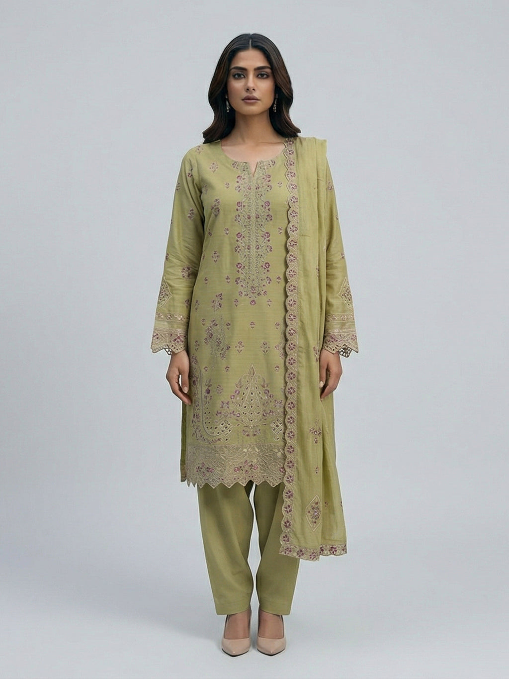 3 Piece - Embroidered Lawn Suit