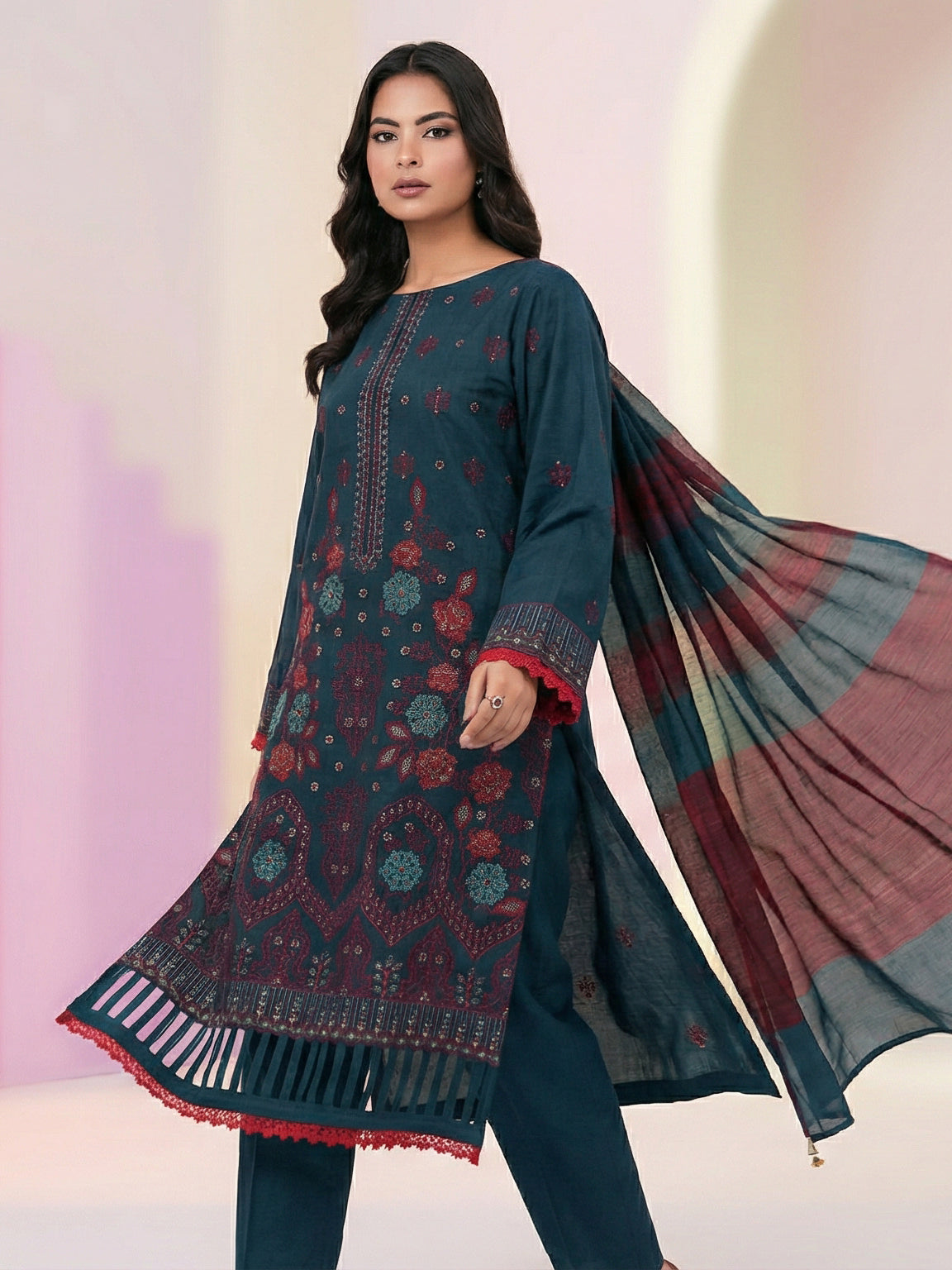 3 Piece - Embroidered Lawn Suit