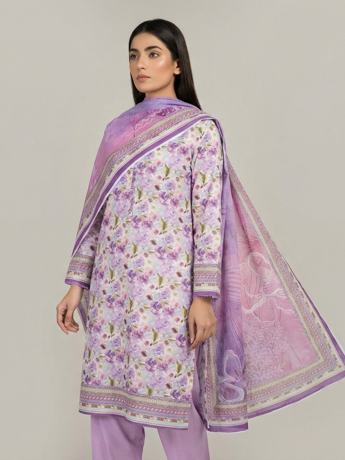 3 Piece - Printed Lawn Suit