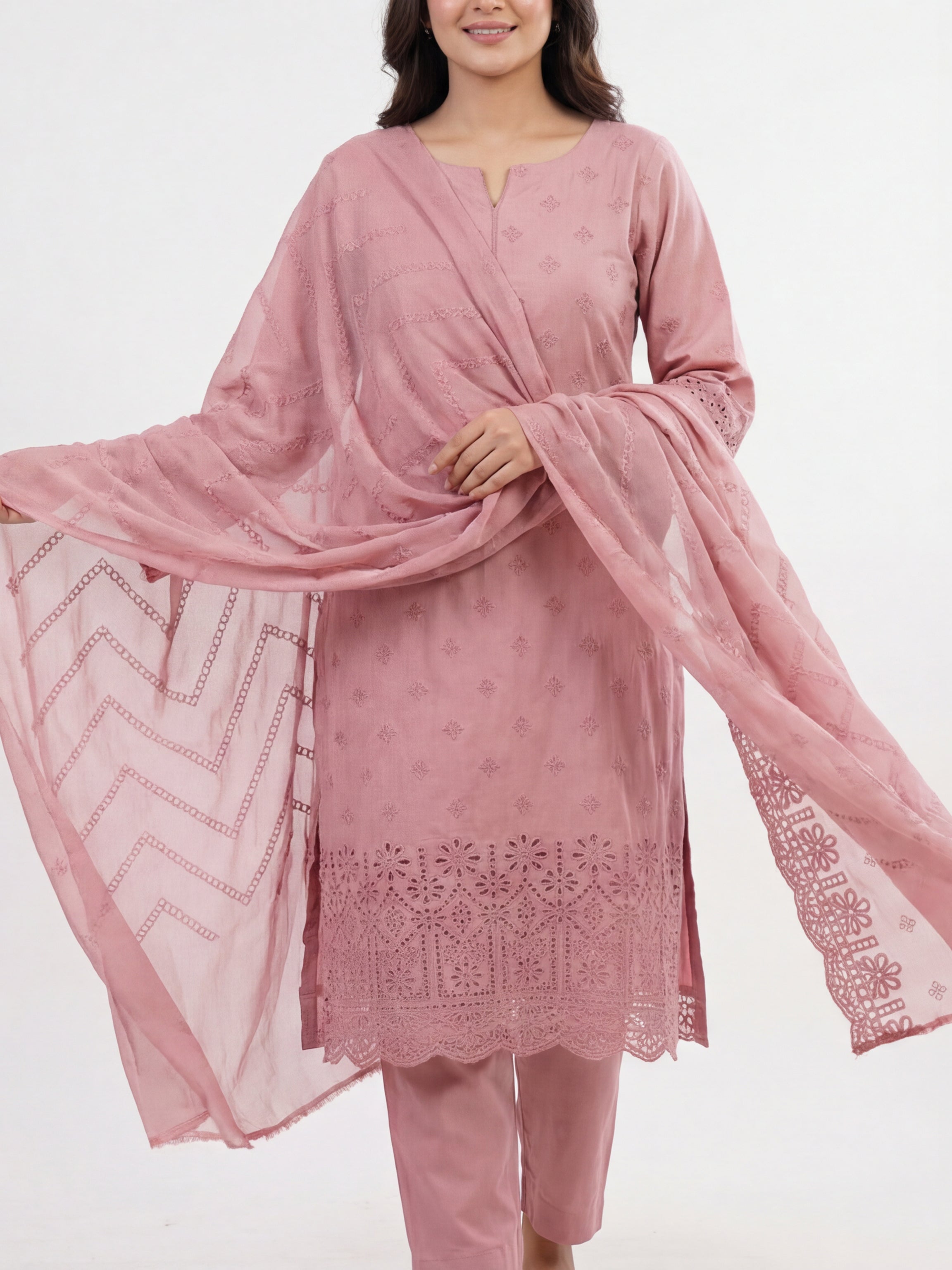 3 Piece - Embroidered Lawn Suit