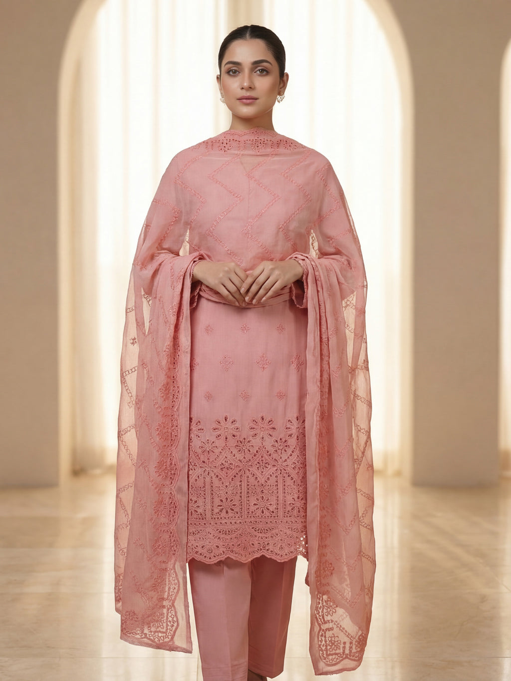 3 Piece - Embroidered Lawn Suit