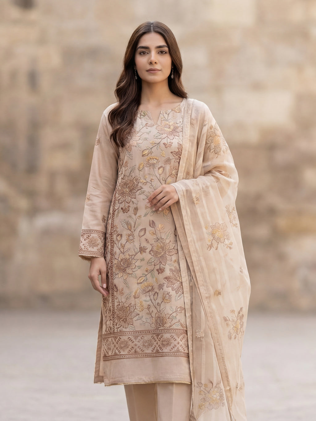 3 Piece - Embroidered Lawn Suit