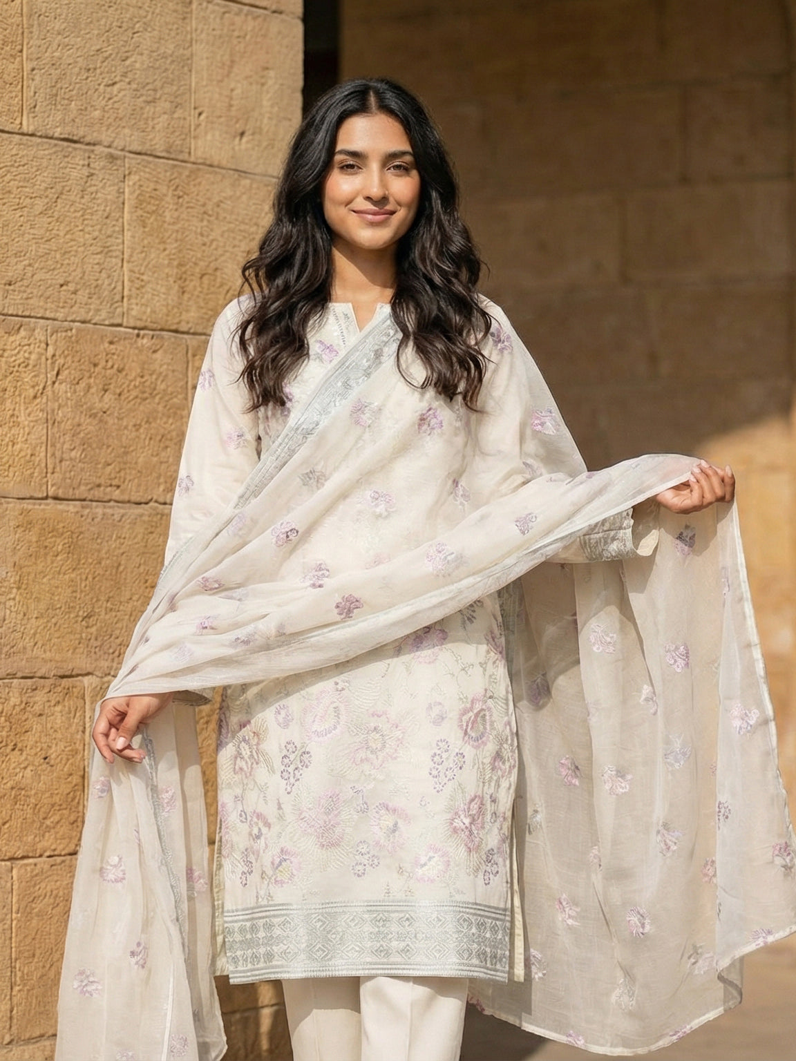 3 Piece - Embroidered Lawn Suit