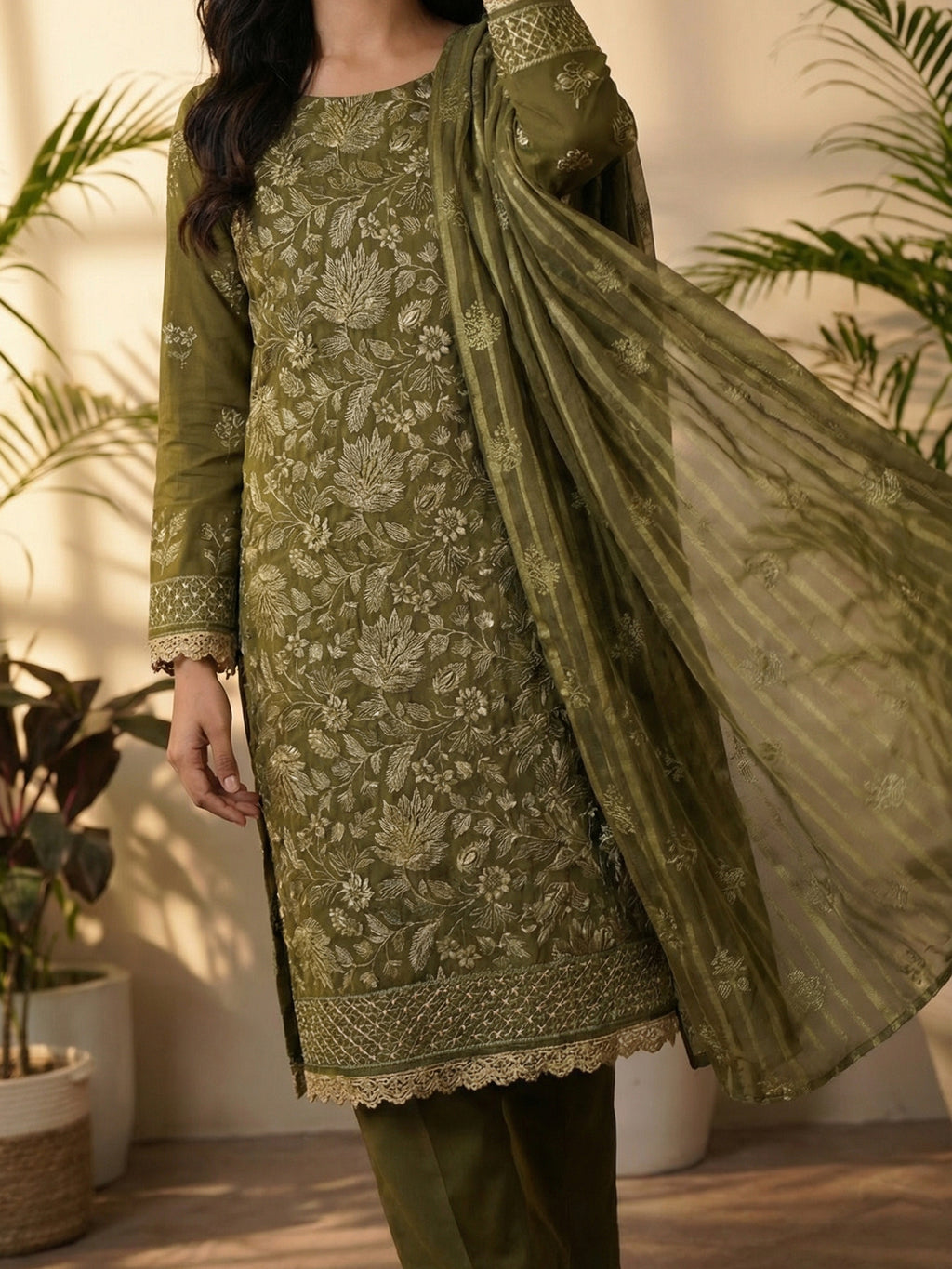 3 Piece - Embroidered Lawn Suit
