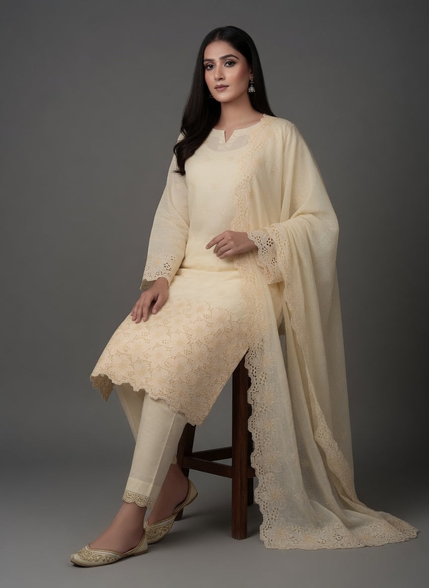 Embroidered Lawn 3 Piece