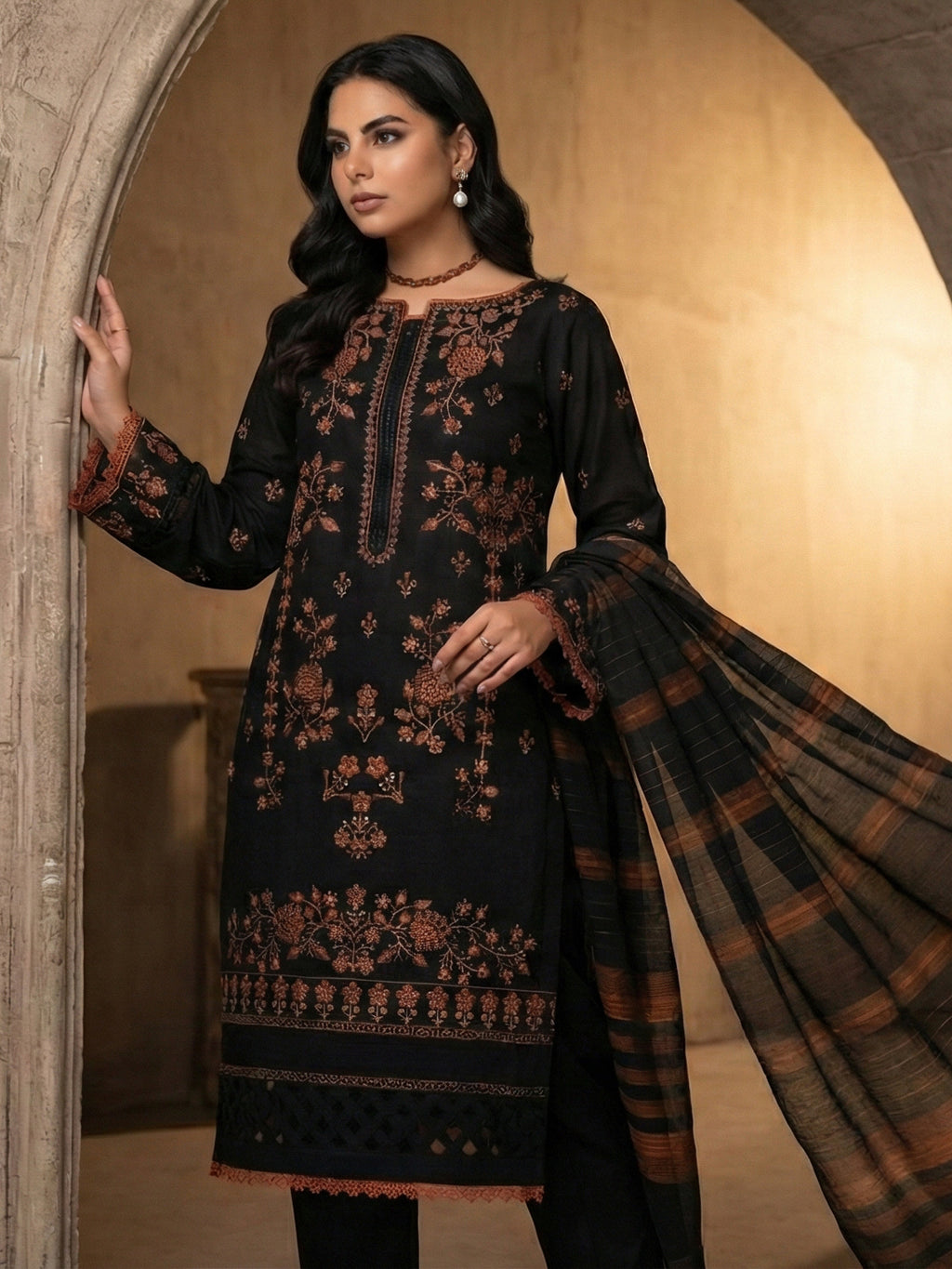 Embroidered Lawn 3 Piece