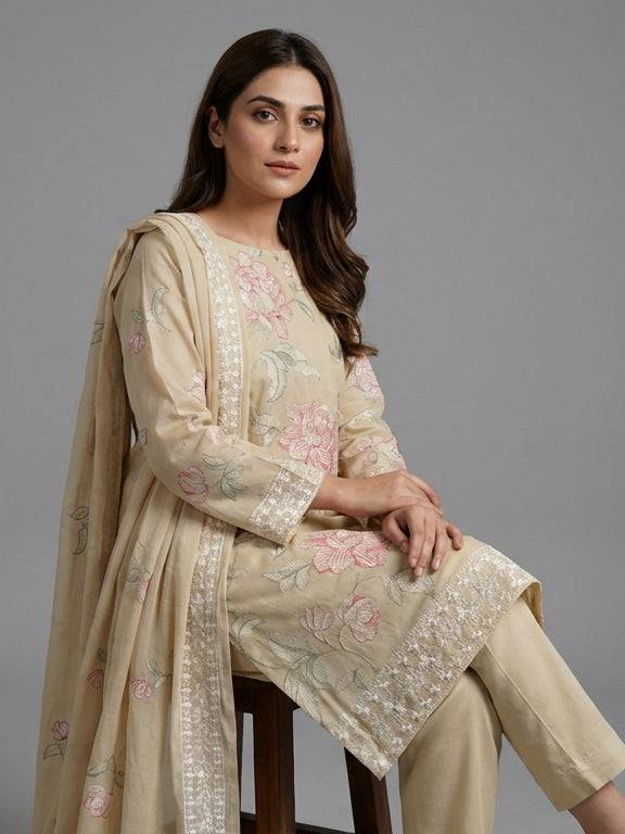 3 Piece - Embroidered Lawn Suit