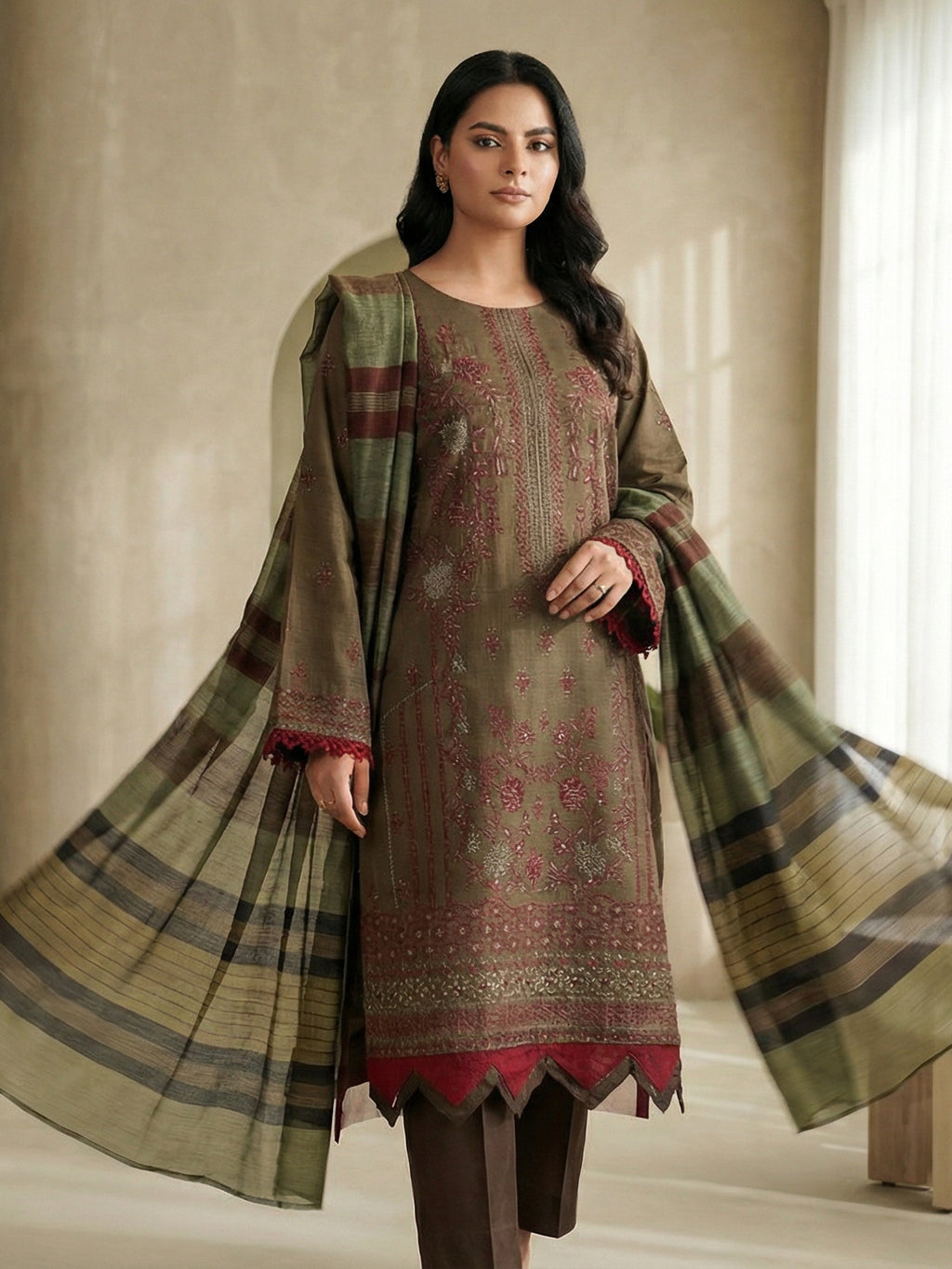 3 Piece - Embroidered Lawn Suit
