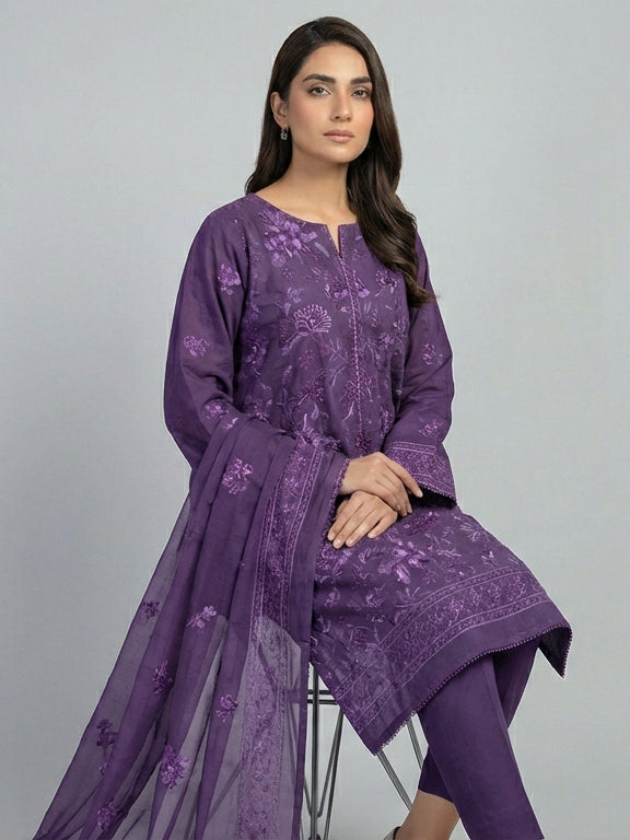 3 Piece - Embroidered Lawn Suit
