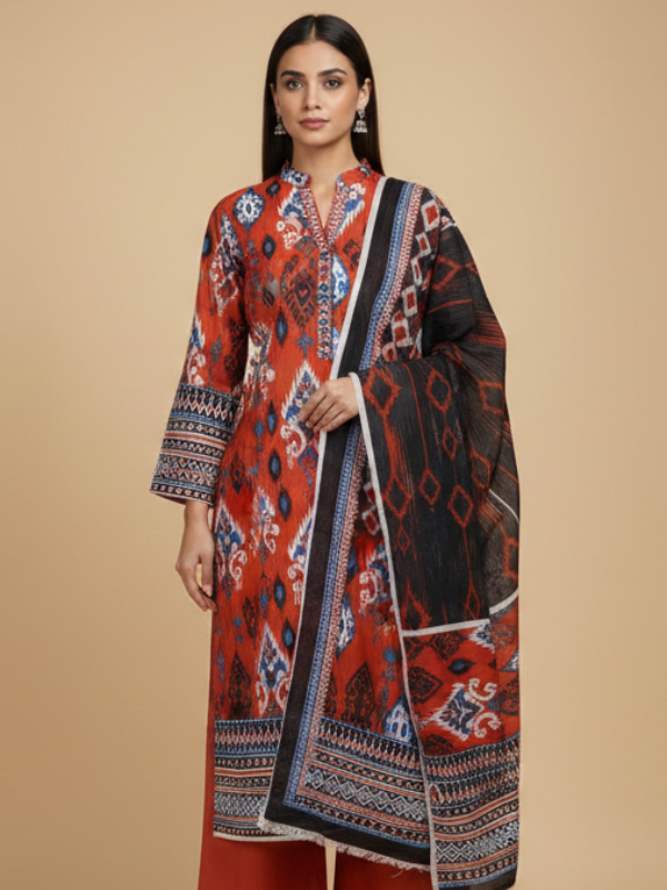 3 Piece - Printed Lawn Suit
