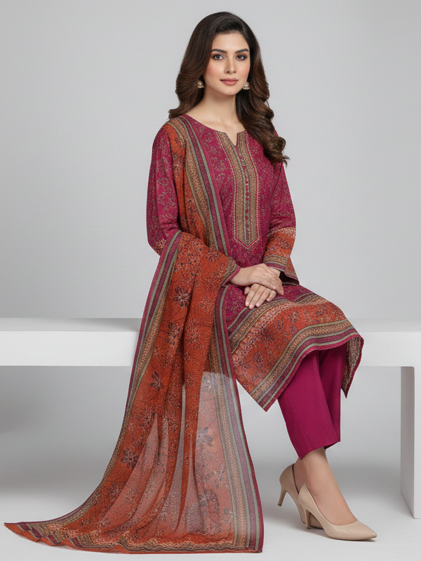 3 Piece - Printed Lawn Suit