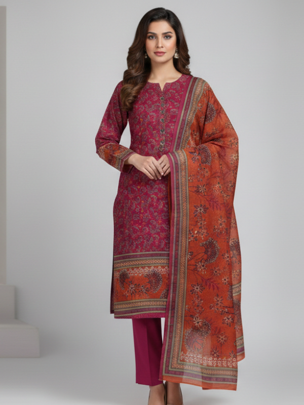 3 Piece - Printed Lawn Suit