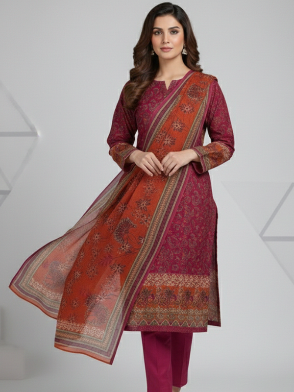 3 Piece - Printed Lawn Suit