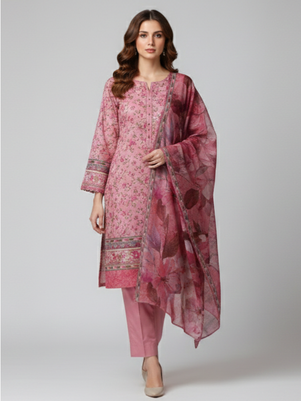 3 Piece - Printed Lawn Suit
