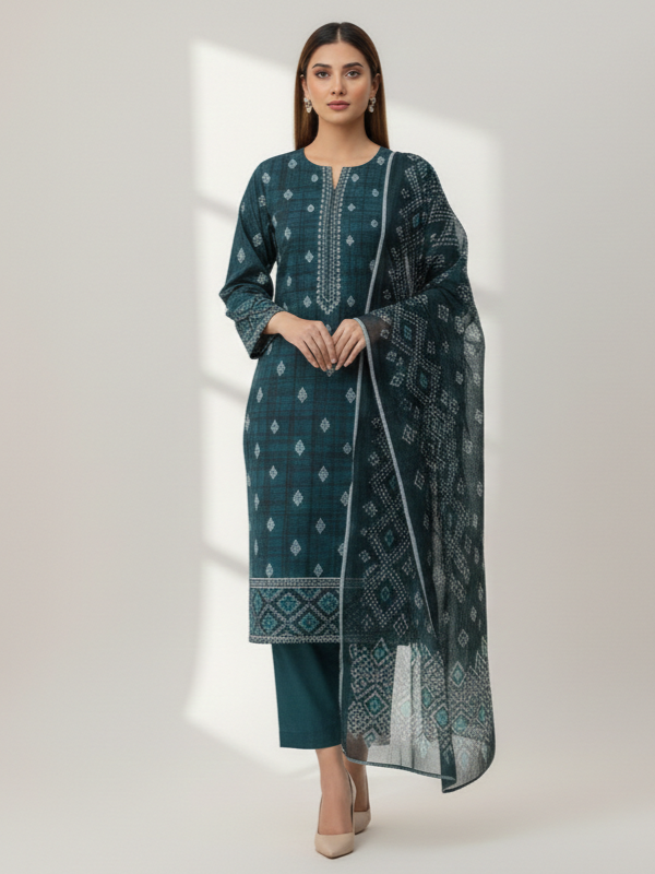 3 Piece - Printed Lawn Suit