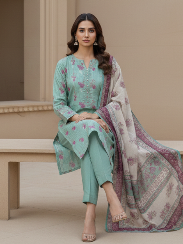 3 Piece - Printed Lawn Suit
