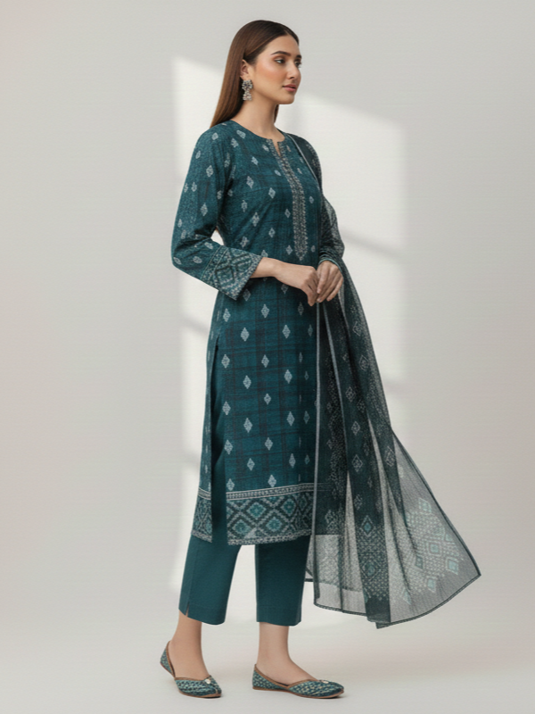 3 Piece - Printed Lawn Suit