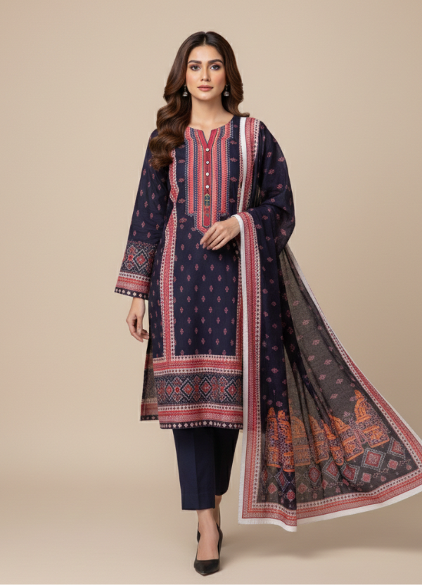 3 Piece - Printed Lawn Suit
