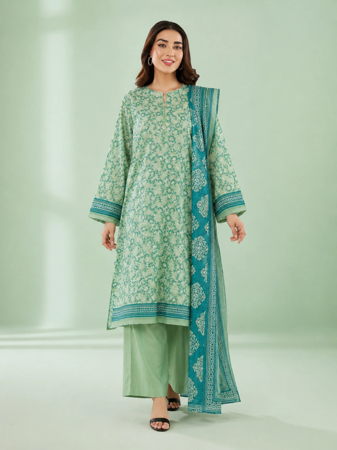 3 Piece - Printed Lawn Suit