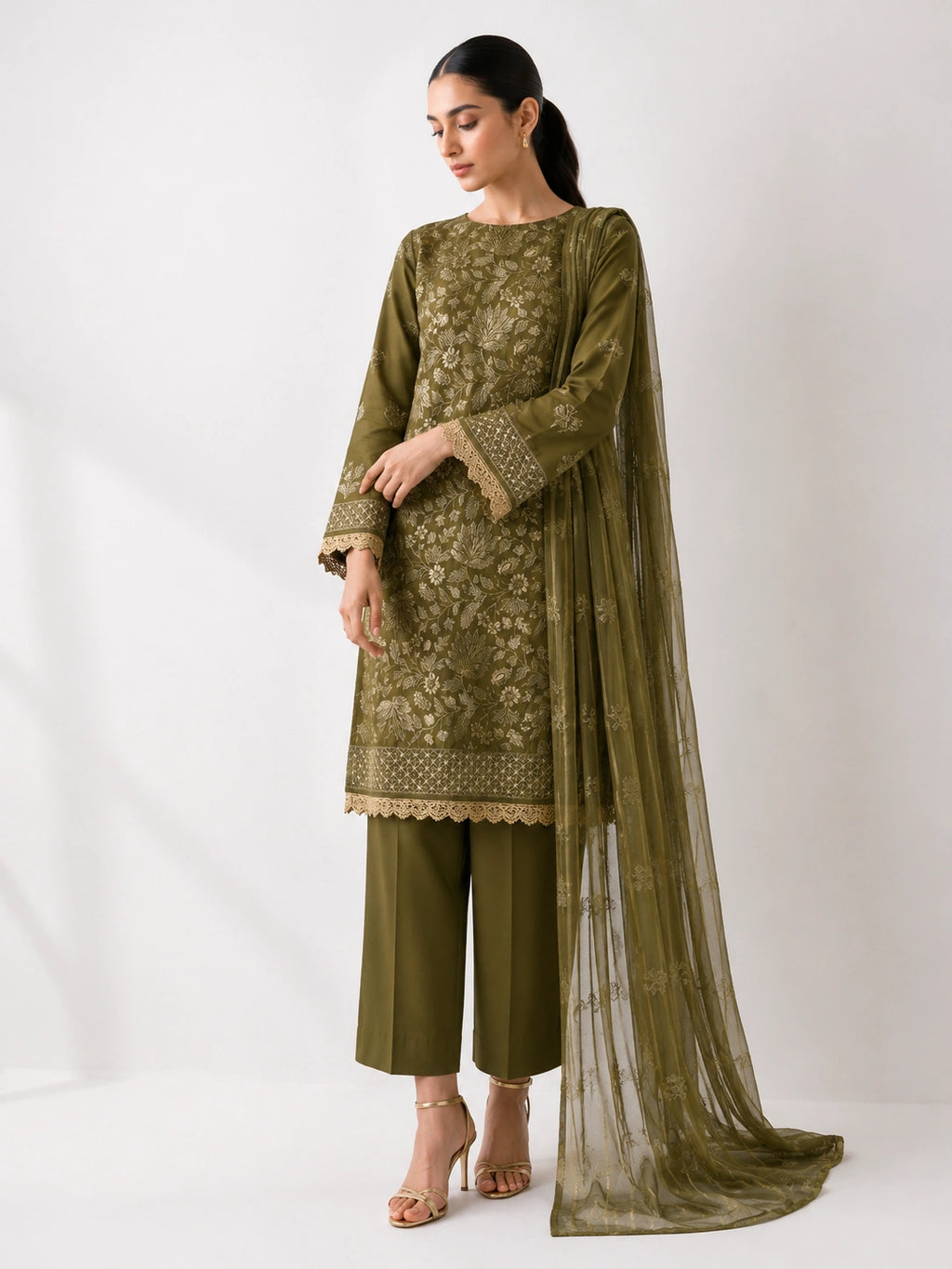 3 Piece - Embroidered Lawn Suit