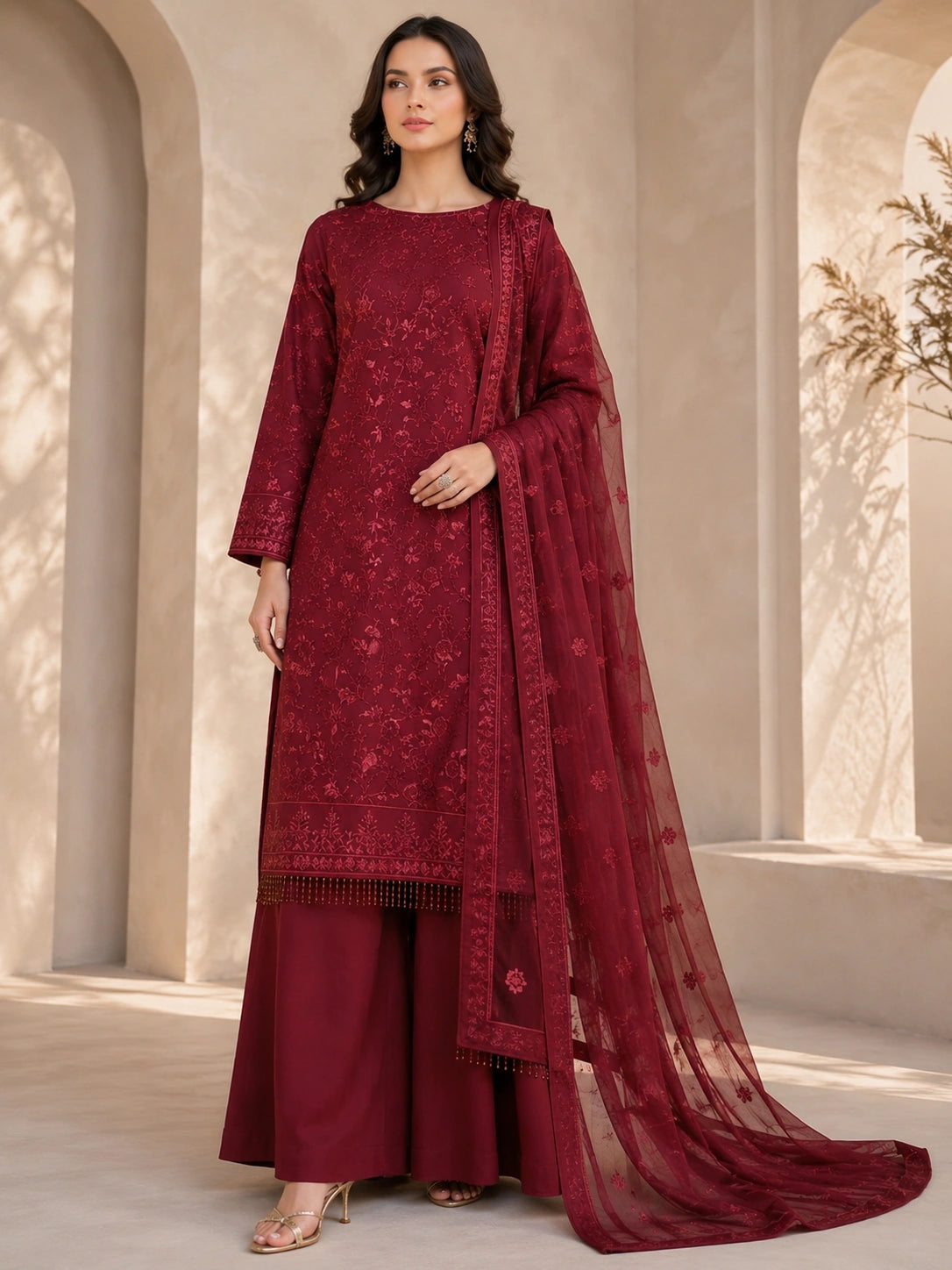 3 Piece - Embroidered Lawn Suit
