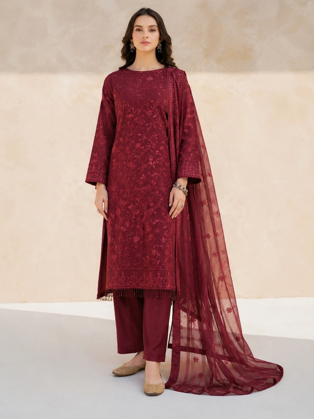3 Piece - Embroidered Lawn Suit