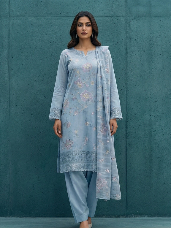 3 Piece - Embroidered Lawn Suit