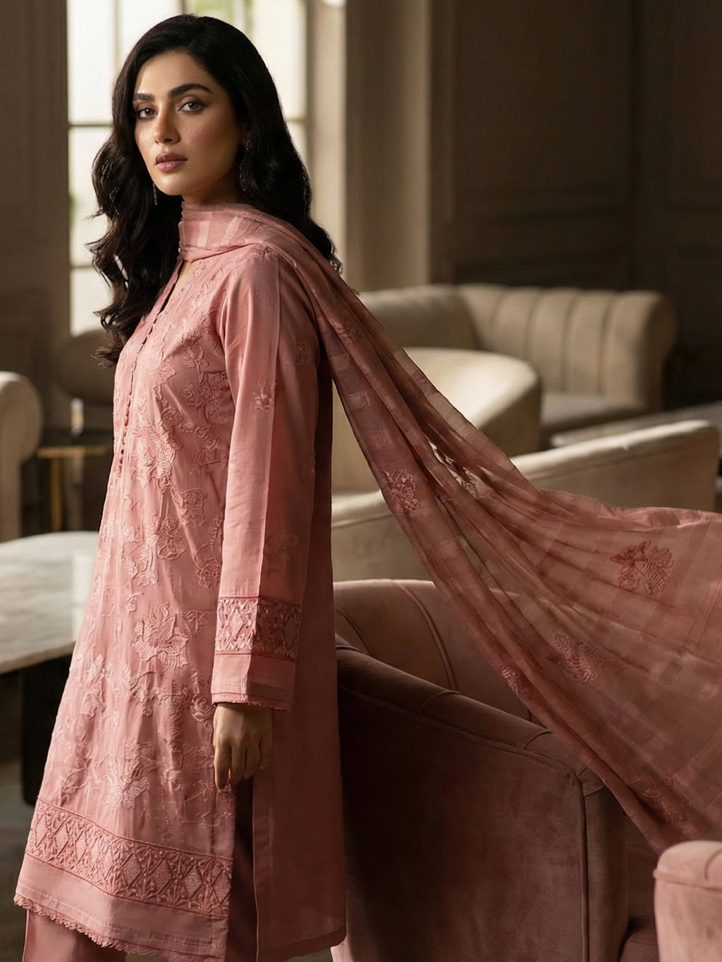 3 Piece - Embroidered Lawn Suit