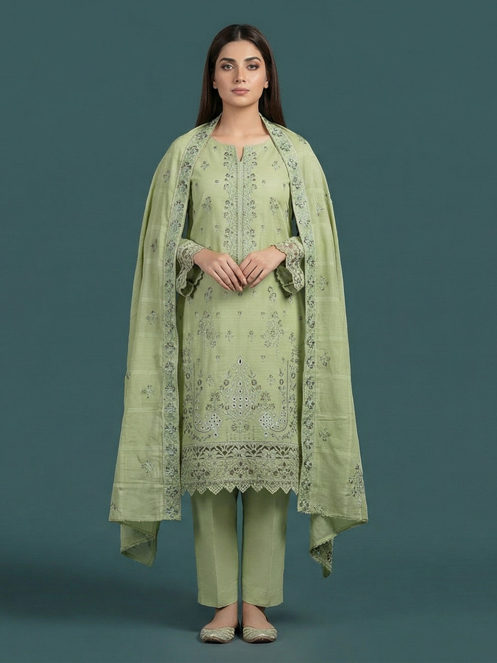 3 Piece - Embroidered Lawn Suit