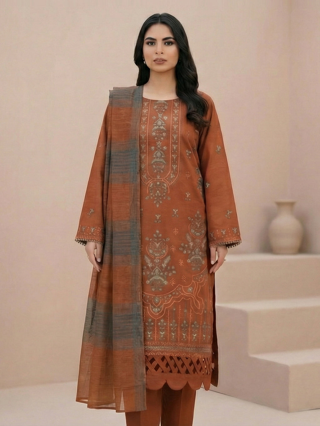 3 Piece - Embroidered Lawn Suit