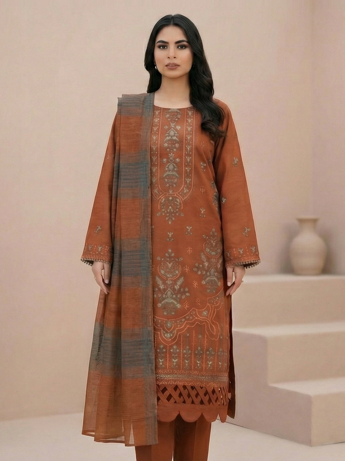 3 Piece - Embroidered Lawn Suit