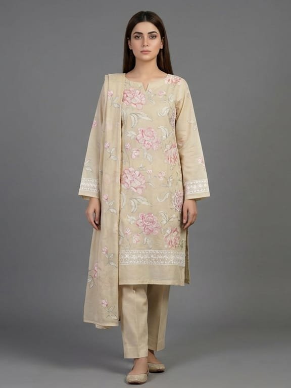 embroidered lawn 3 piece